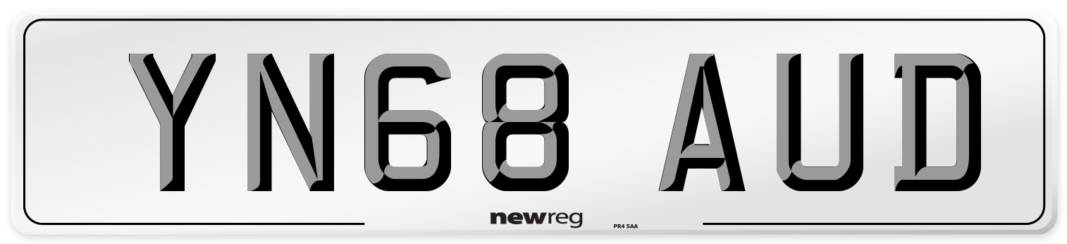 YN68 AUD Number Plate from New Reg